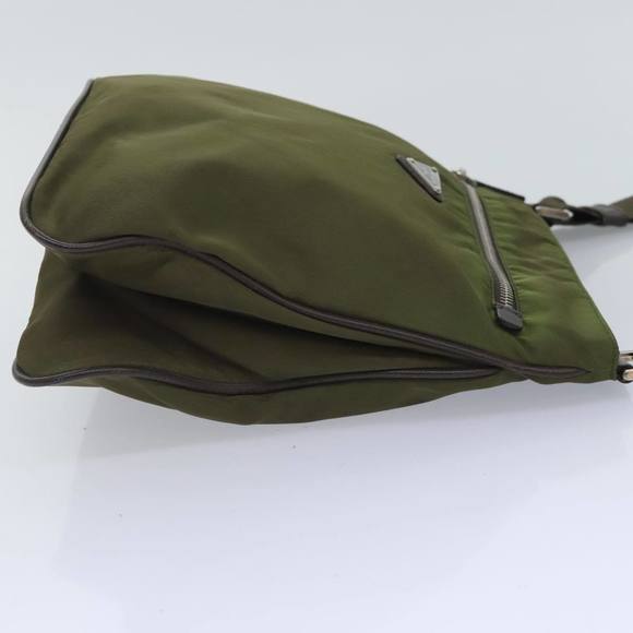 PRADA Shoulder Bag Nylon Khaki Silver Auth yk15095 - Picture 4 of 16